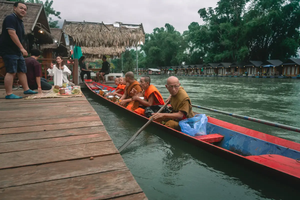 Alms Giving Ceremony in Meuang Feuang (Tak Bat)
