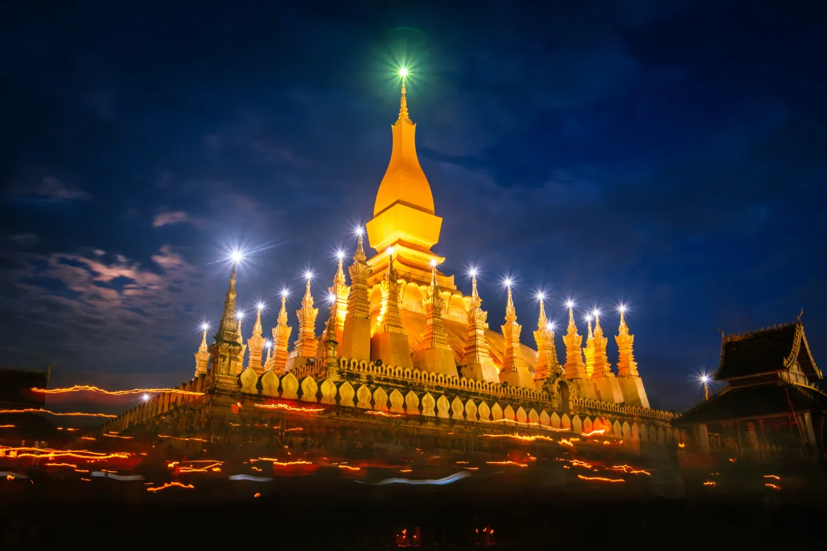 Pha That Luang at Dusk, Vientiane, Laos