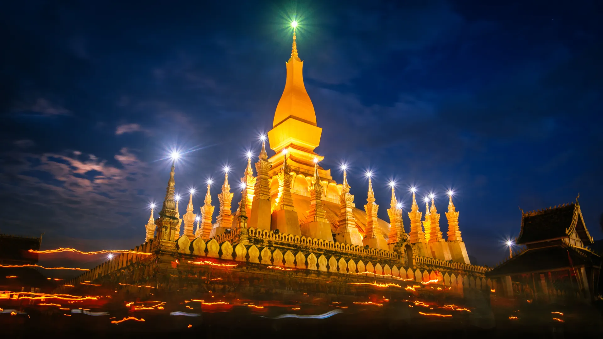 Pha That Luang at Dusk, Vientiane, Laos