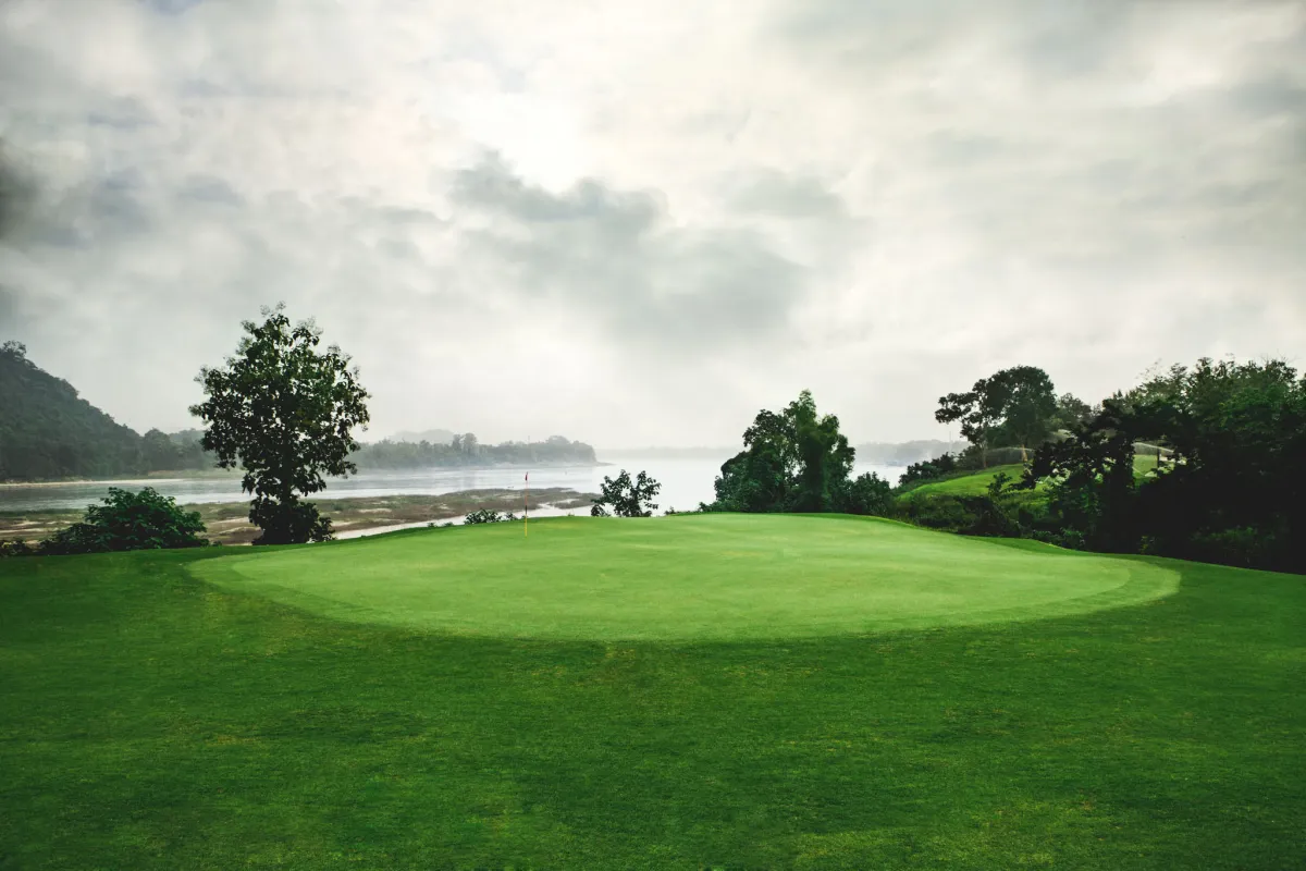 View from the 17th holes at Luang Prabang Golf Club
