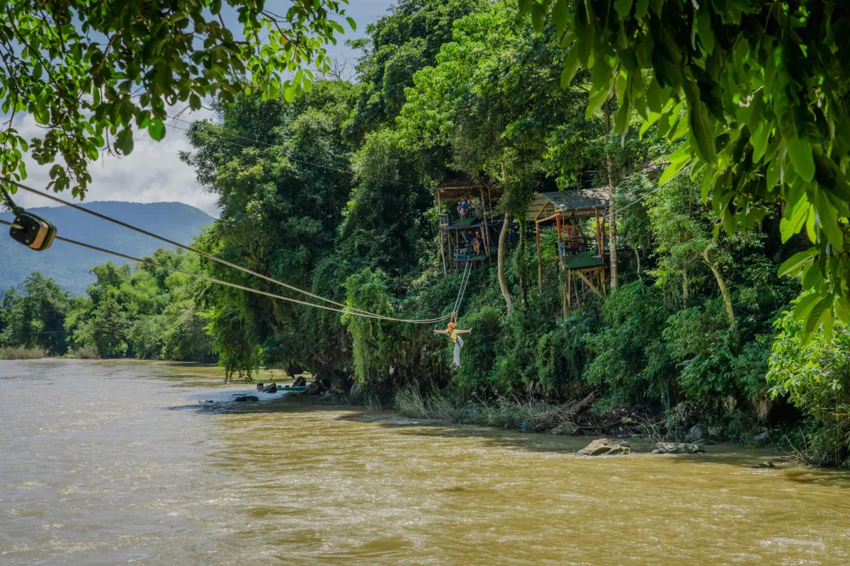 Ziplining in Vang Vieng