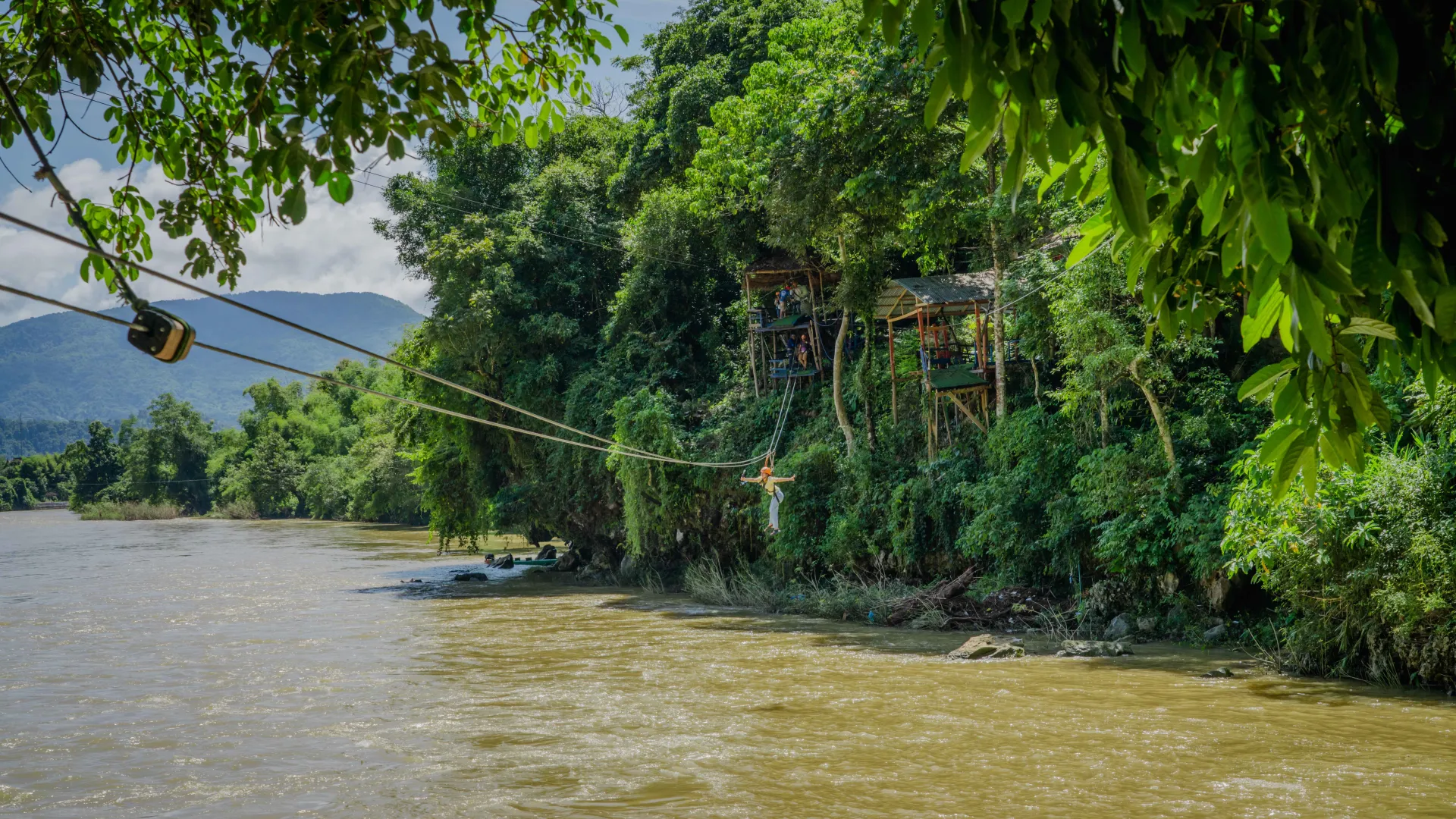 Ziplining in Vang Vieng