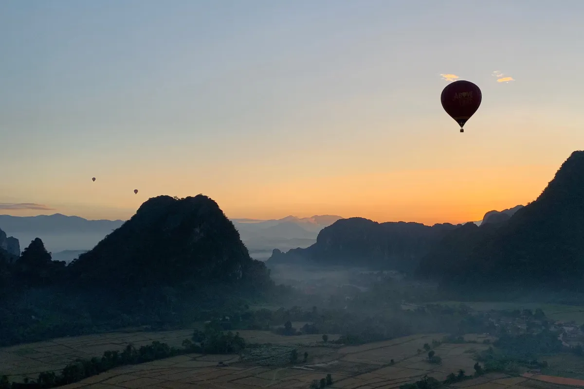 Hot Air Balloon Ride Experience Over Vang Vieng