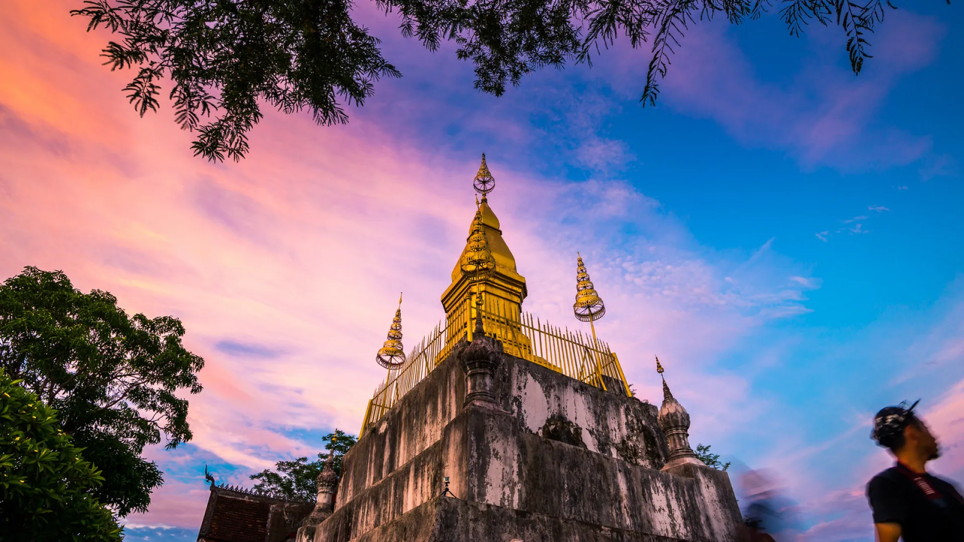 Temple at top of the Phousy Mountain