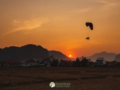 Sunset Paramotor above Vang Vieng