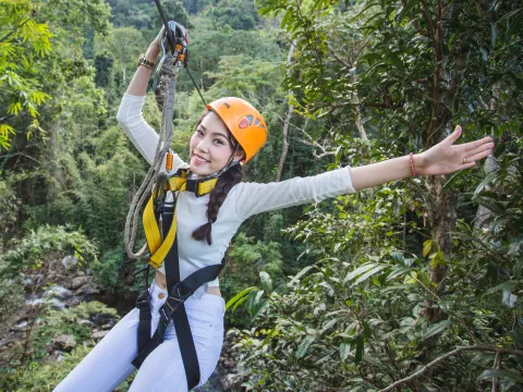 4 Ziplines and Tree Top Experience at Nam Kat Yorla Pa