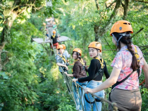 Combo program: Rope course and Riding Elephant Around The Flower Garden